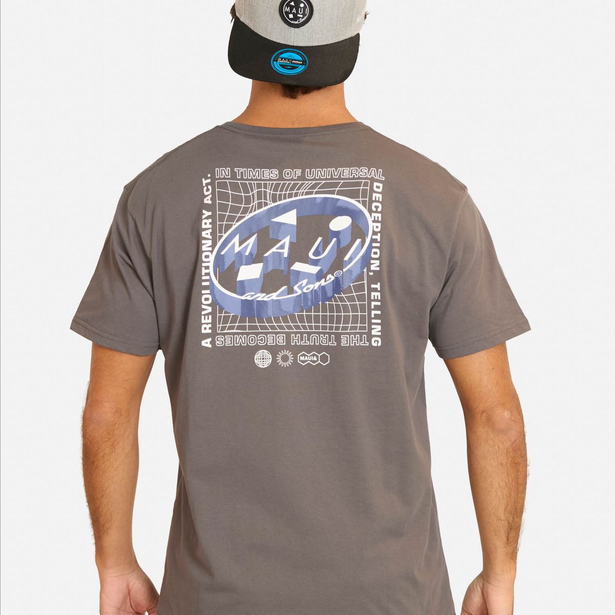 MAUI AND SONS - Polera MC Biqel Gris Hombre Maui And Sons