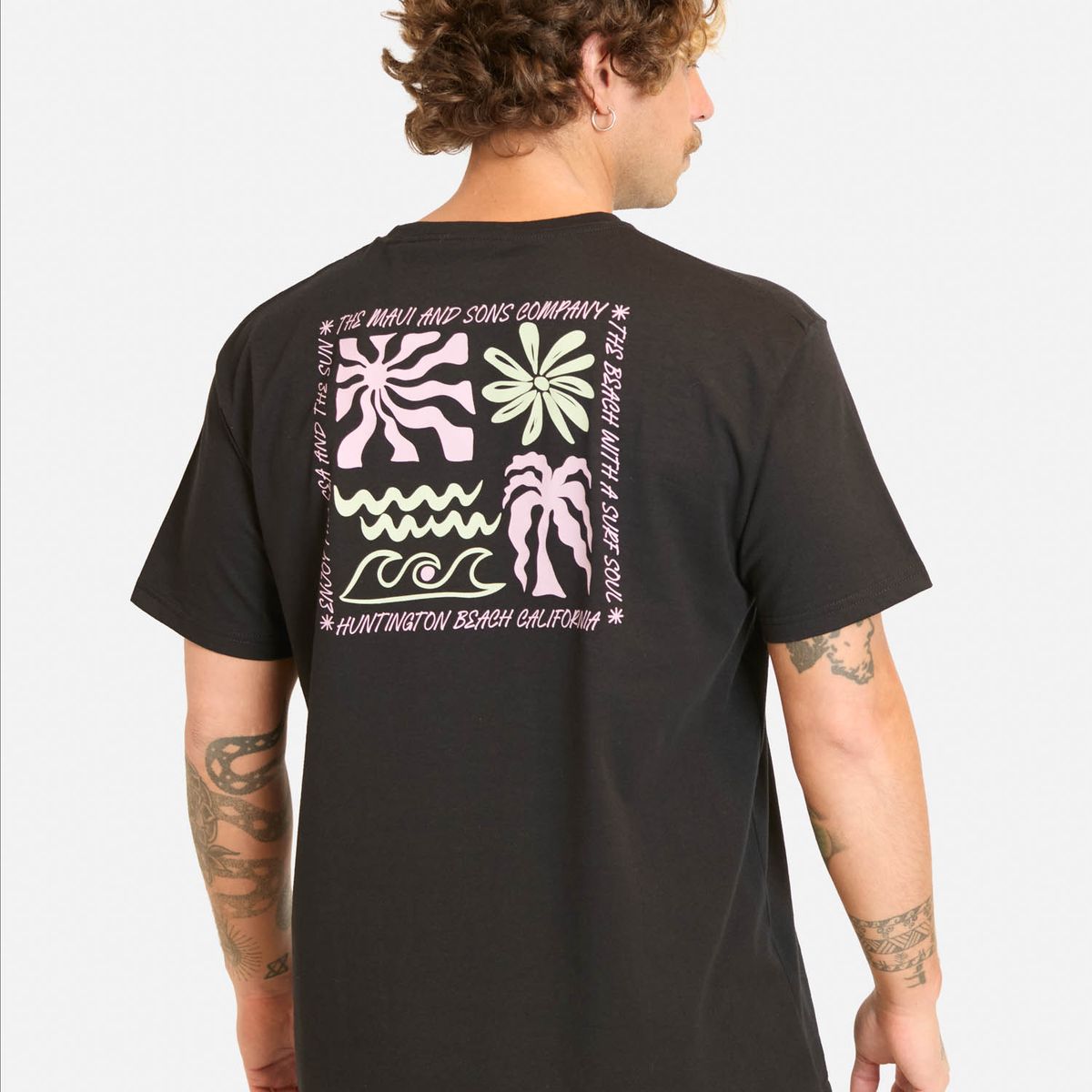 MAUI AND SONS - Polera MC Baniw Negro Hombre Maui And Sons