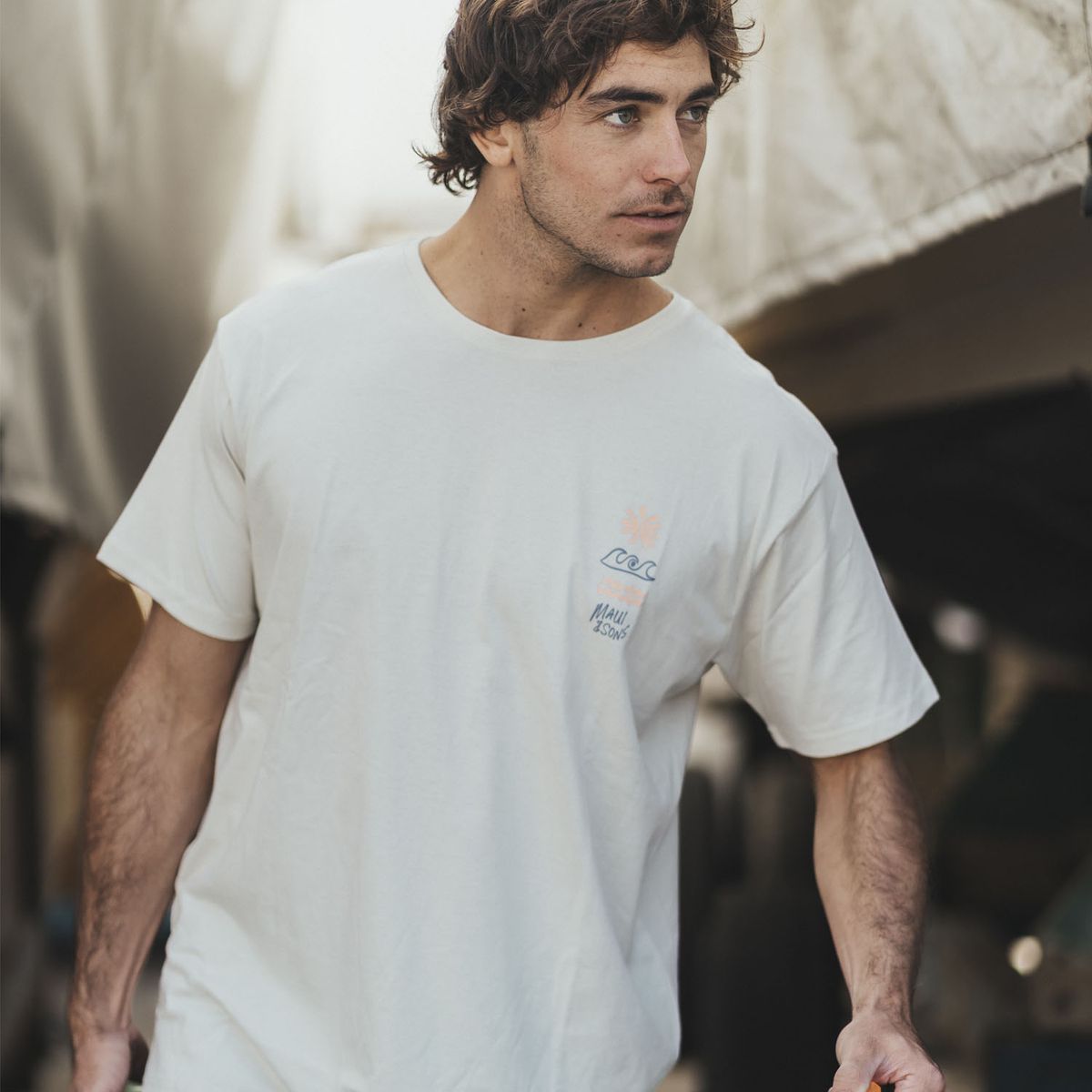 MAUI AND SONS - Polera MC Baniw Beige Hombre Maui And Sons - Beige
