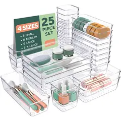 WAKESHOME - Juego De 25 Organizadores De Cajones De Plástico