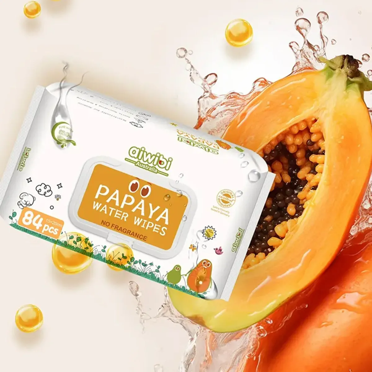AIWIBI - Wipes Toalla Húmeda Aiwibi Papaya 84 - Caja 12 paquetes 1008