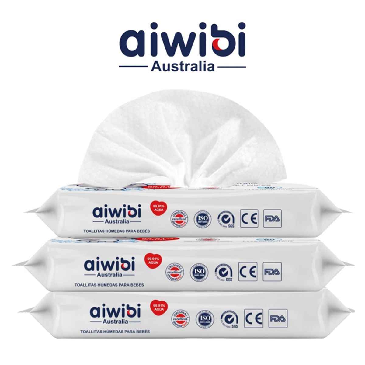 AIWIBI - Wipes Toallas Húmedas Aiwibi 80 - Caja 12 paquetes 960 unidades