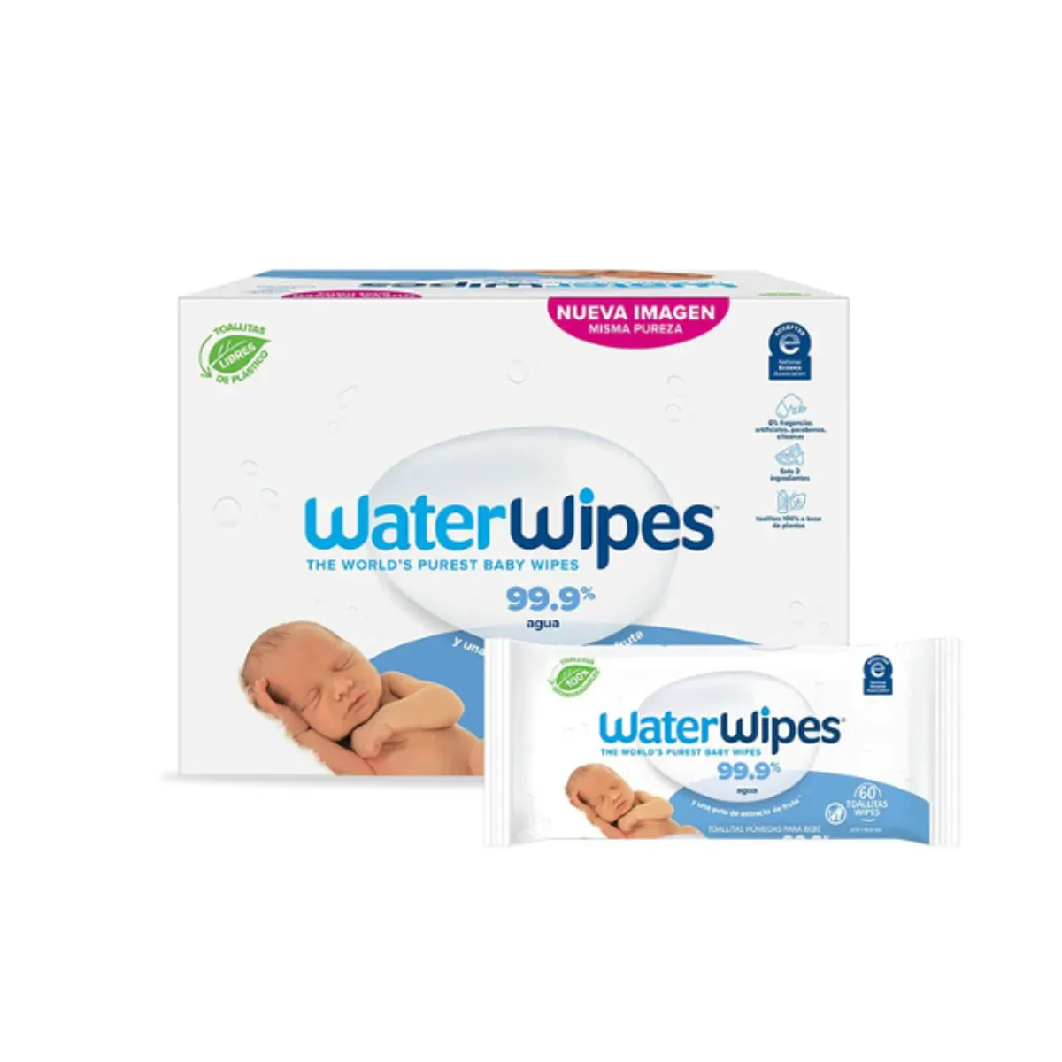 WATER WIPES - Wipes Toalla Húmeda Waterwipes 60 - Caja 12 paquetes 720 unidades
