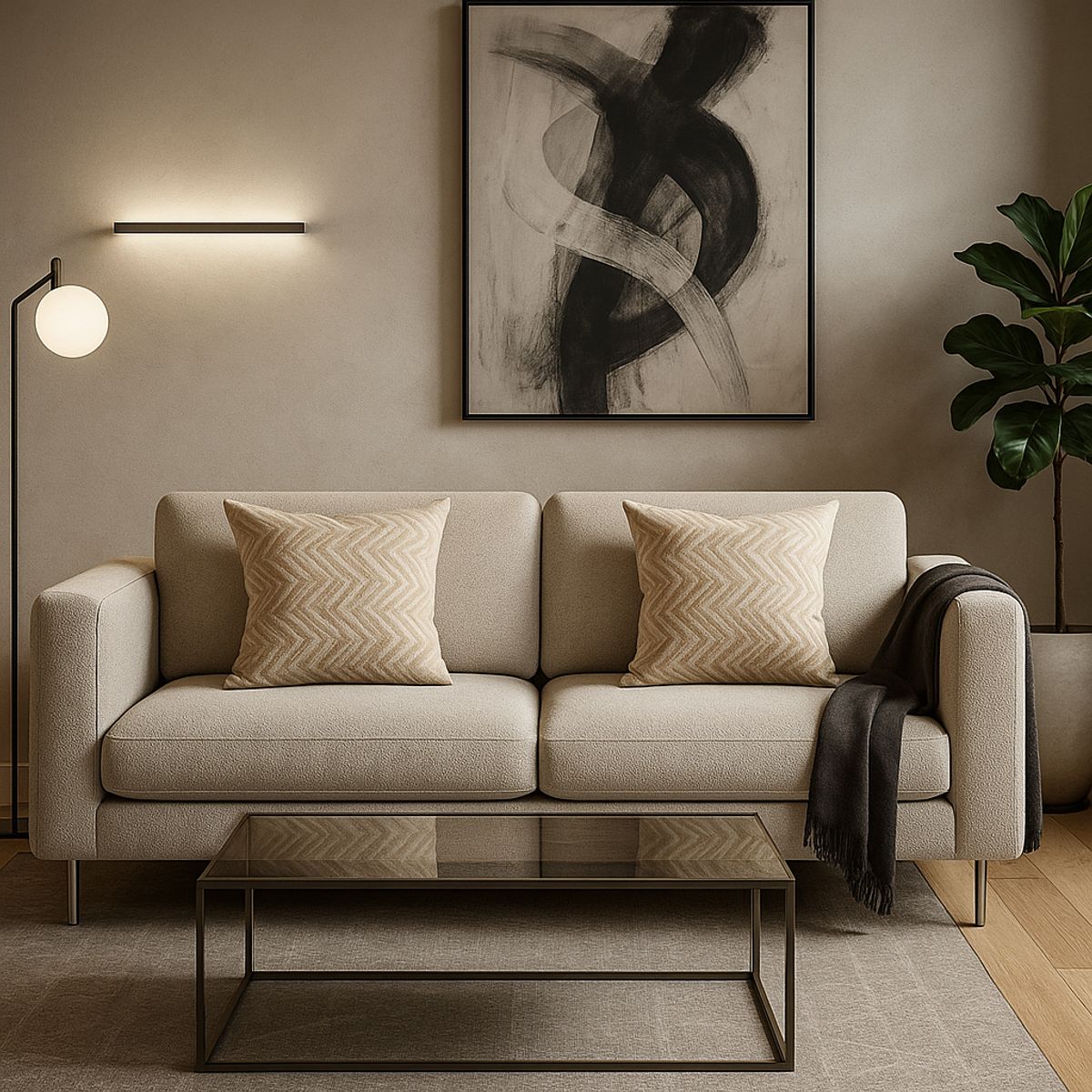 ARMONIA - Set 2 fundas cojín modelo chenille beige 45x45 suaves 760