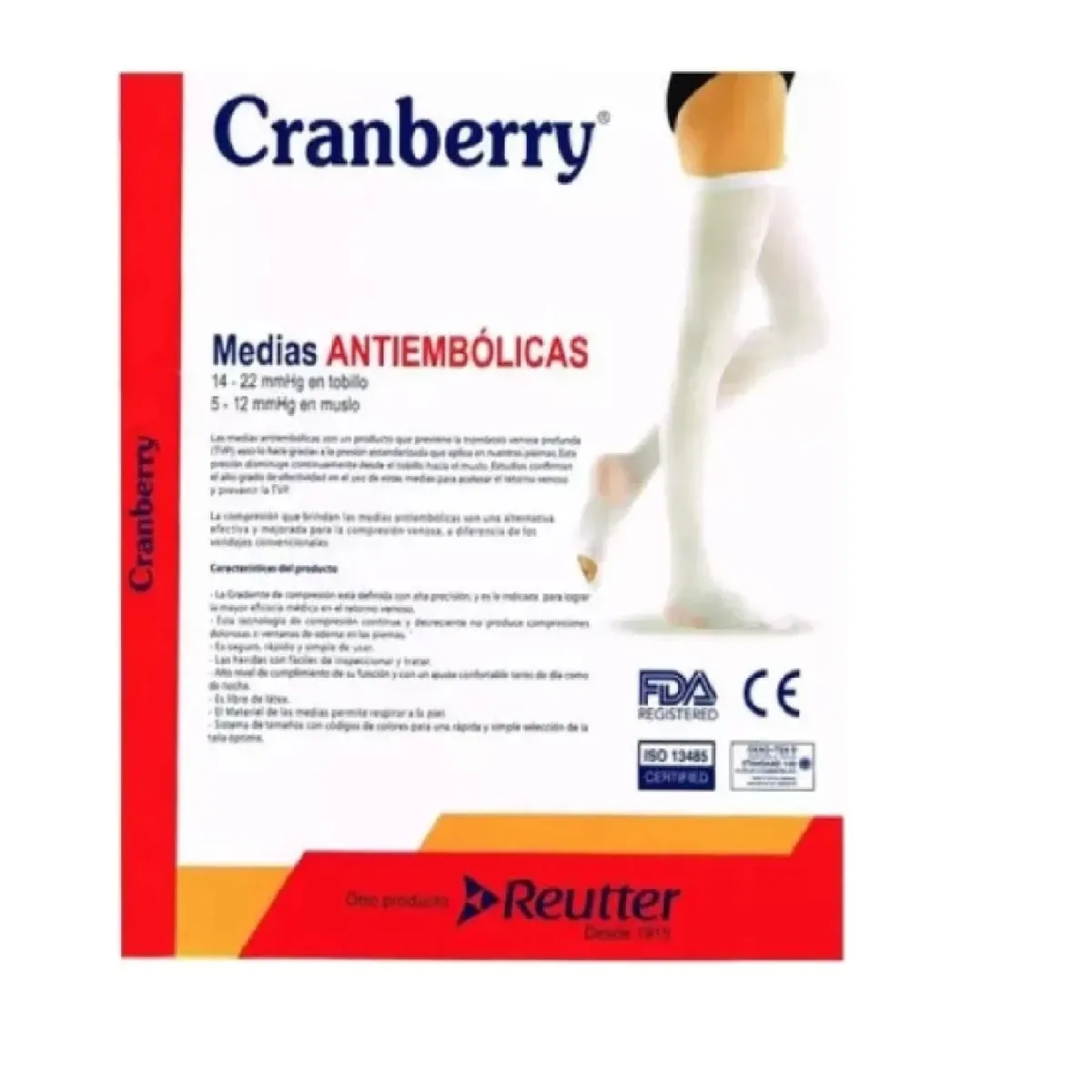 CRAMBERRY - Medias Antiembolica Trombosis Venosa + Parche Varices Talla M