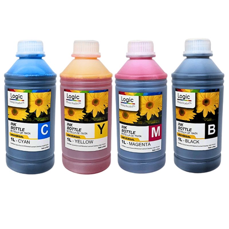 GENERICO - Pack botellas tinta alternativa 1 LT BK-C-M-Y