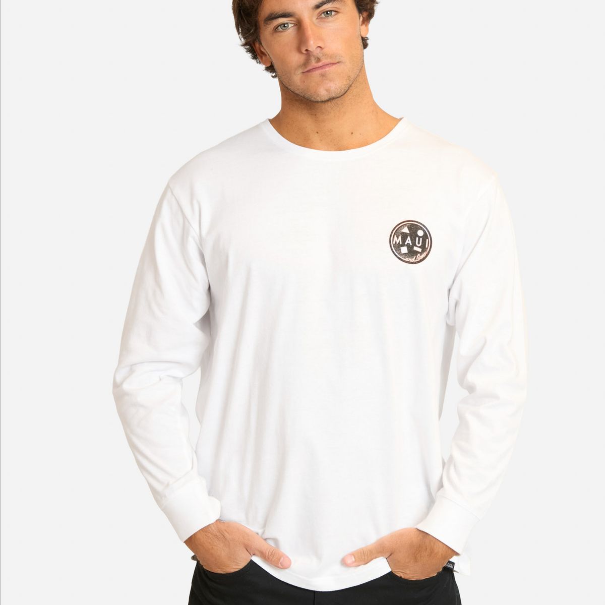 MAUI AND SONS - Polera ML Mitov Blanco Hombre Maui And Sons