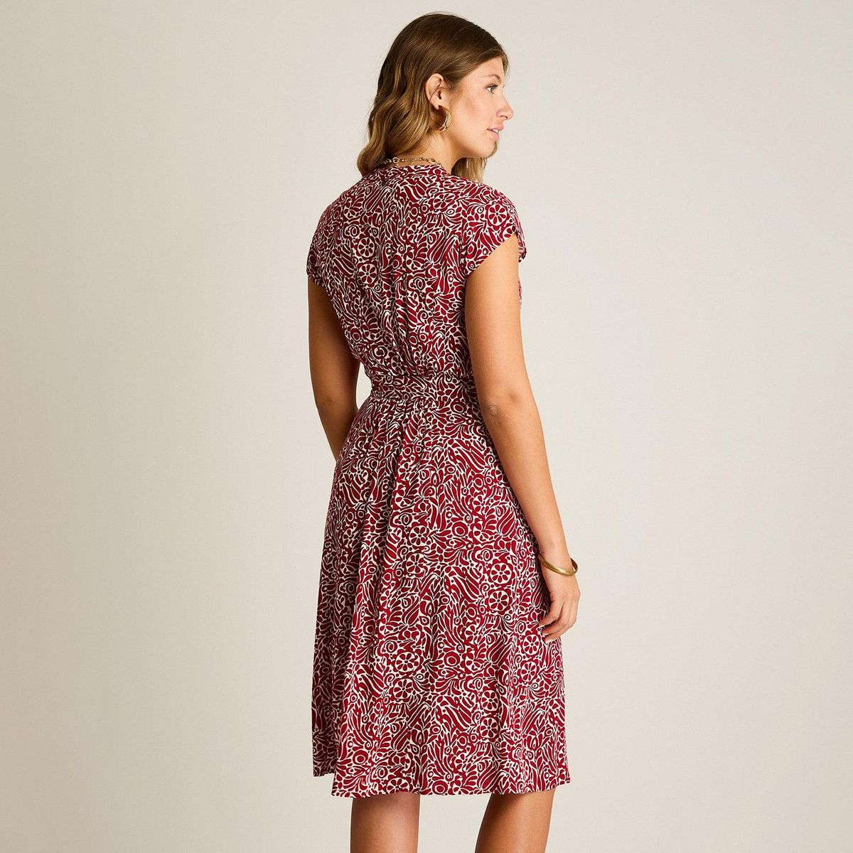 LORENZO DI PONTTI - Vestido Midi Rojo – Fresco, liviano y con Calce normal