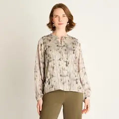 LORENZO DI PONTTI - Blusa Arena Estampada con Lazo