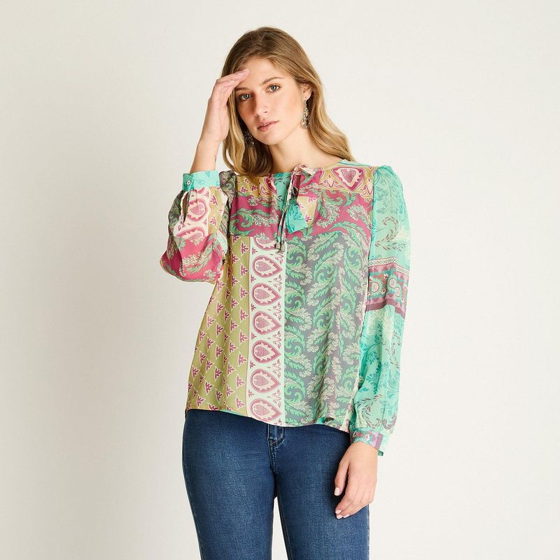 LORENZO DI PONTTI - Blusa Estampada Magenta
