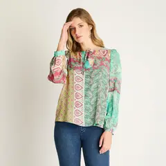 LORENZO DI PONTTI - Blusa Estampada Magenta
