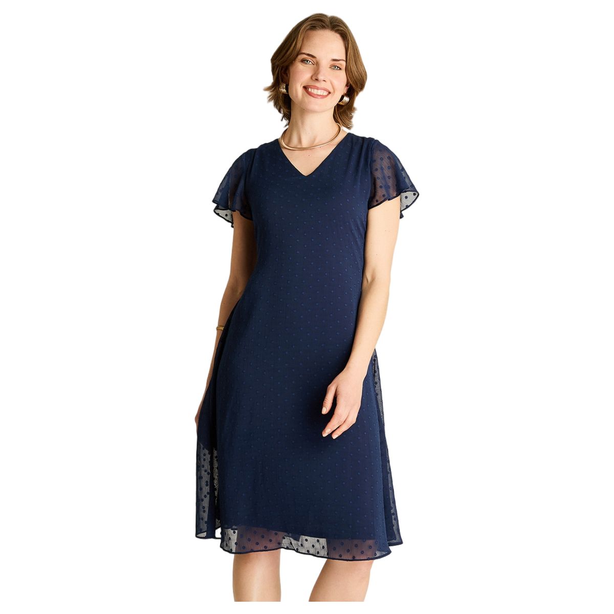 LORENZO DI PONTTI - Vestido Midi Azul Con Forro