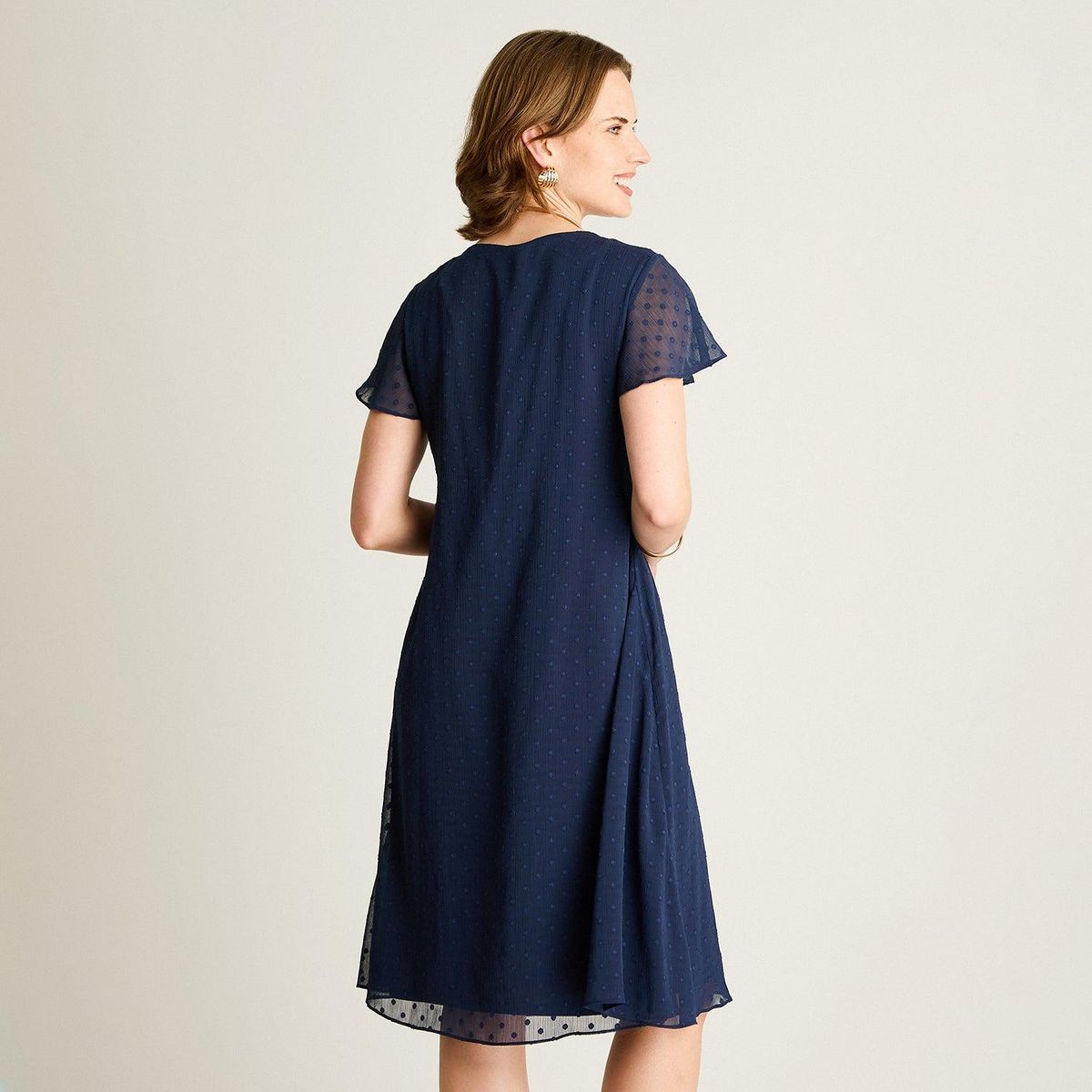 LORENZO DI PONTTI - Vestido Midi Azul Con Forro