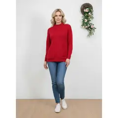 LIKE SHOP - Sweater De Punto Mujer Tejido Cuello Alto Bolsillos Colores Q2625