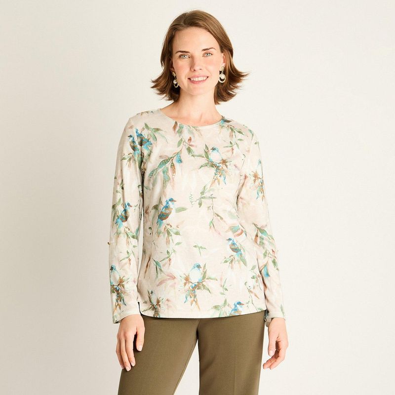LORENZO DI PONTTI - Polera Mujer Verde Estampada Lorenzo di Pontti