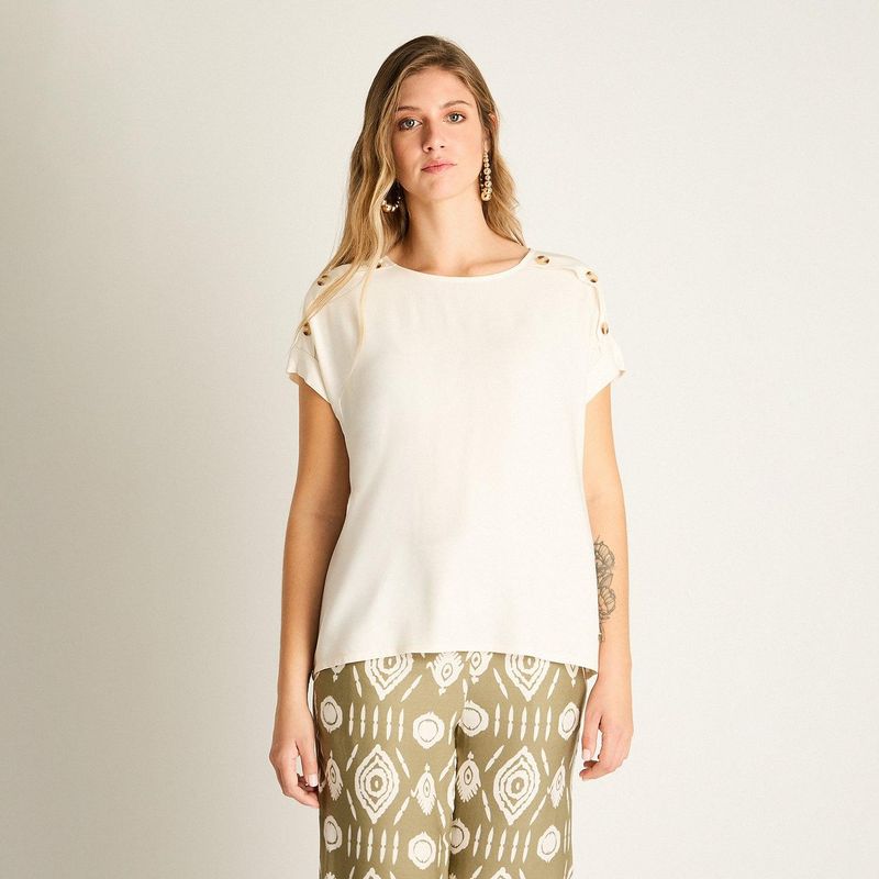 LORENZO DI PONTTI - Blusa Arena con Botones Decorativos