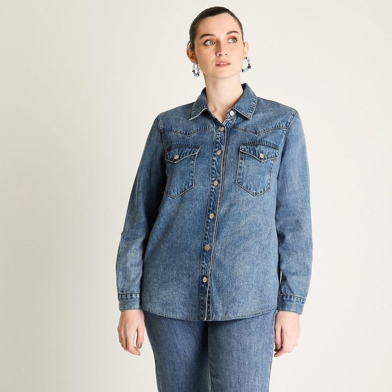 LORENZO DI PONTTI - Chaqueta Lyocell Azul