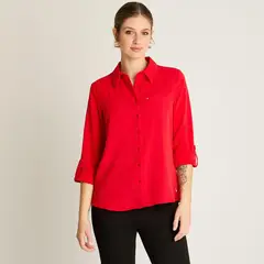 LORENZO DI PONTTI - Blusa Roja de Botones