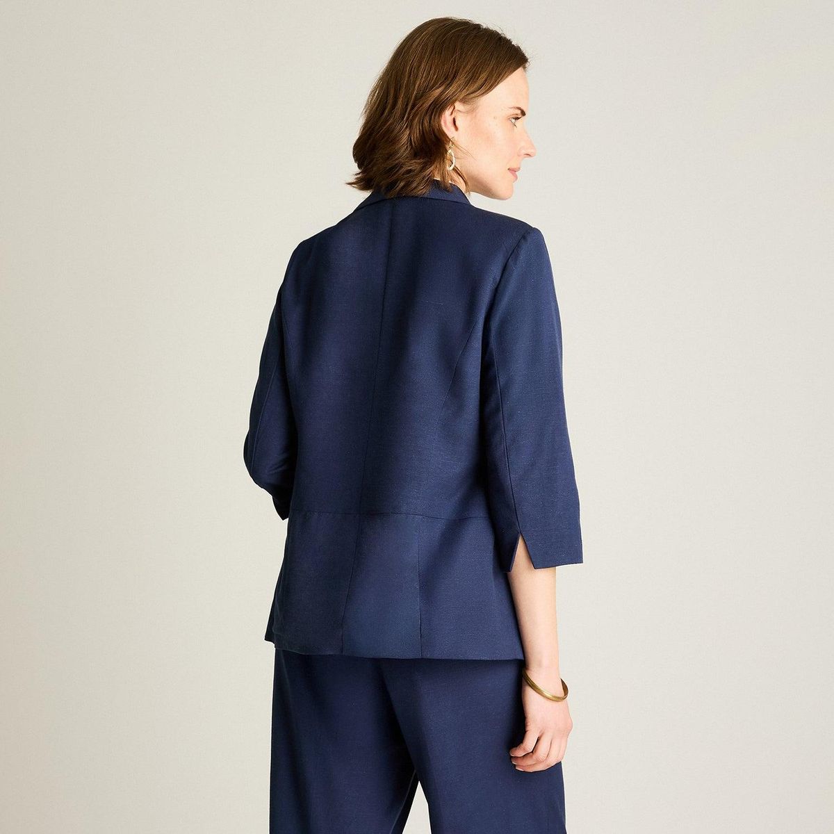 LORENZO DI PONTTI - Blazer Azul Manga 3/4 Lino