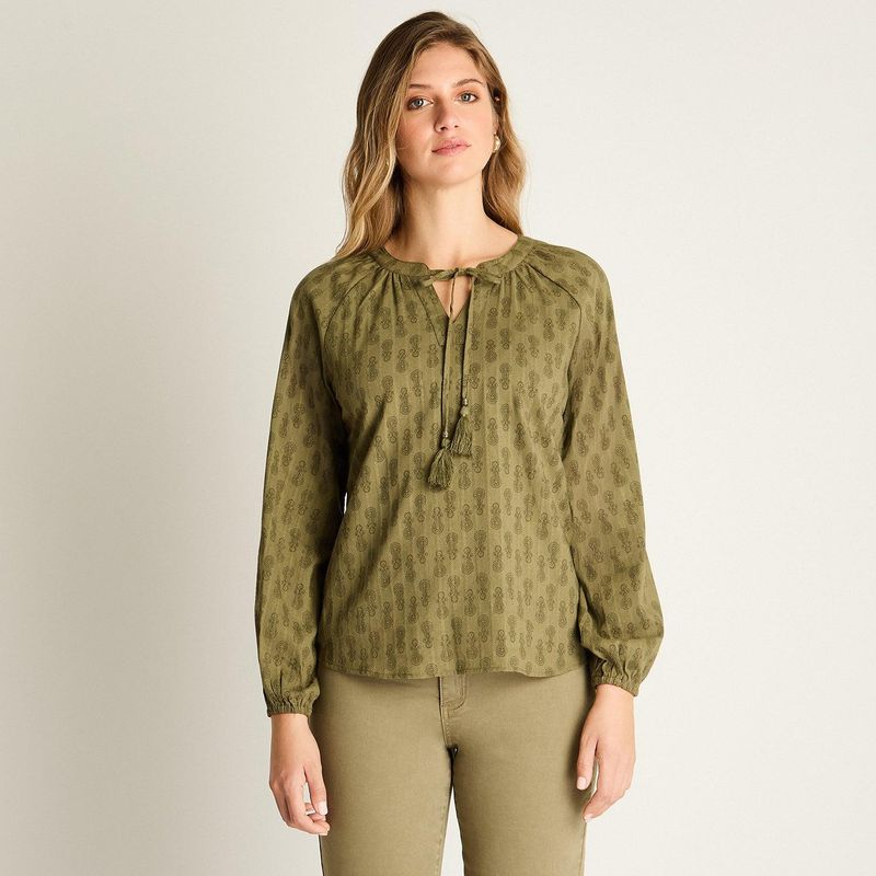 LORENZO DI PONTTI - Blusa Verde con Amarre