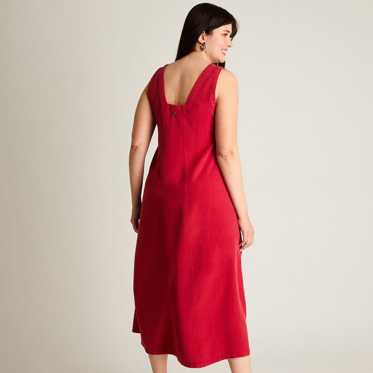 LORENZO DI PONTTI - Vestido Midi Fucsia No Elasticado Sin Forro Calce Holgado