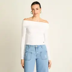 ACUARELA - Polera Off-Shoulder Blanca