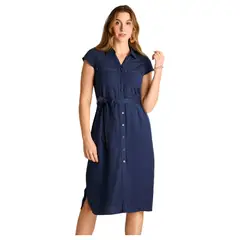 LORENZO DI PONTTI - Vestido Midi Azul Lino