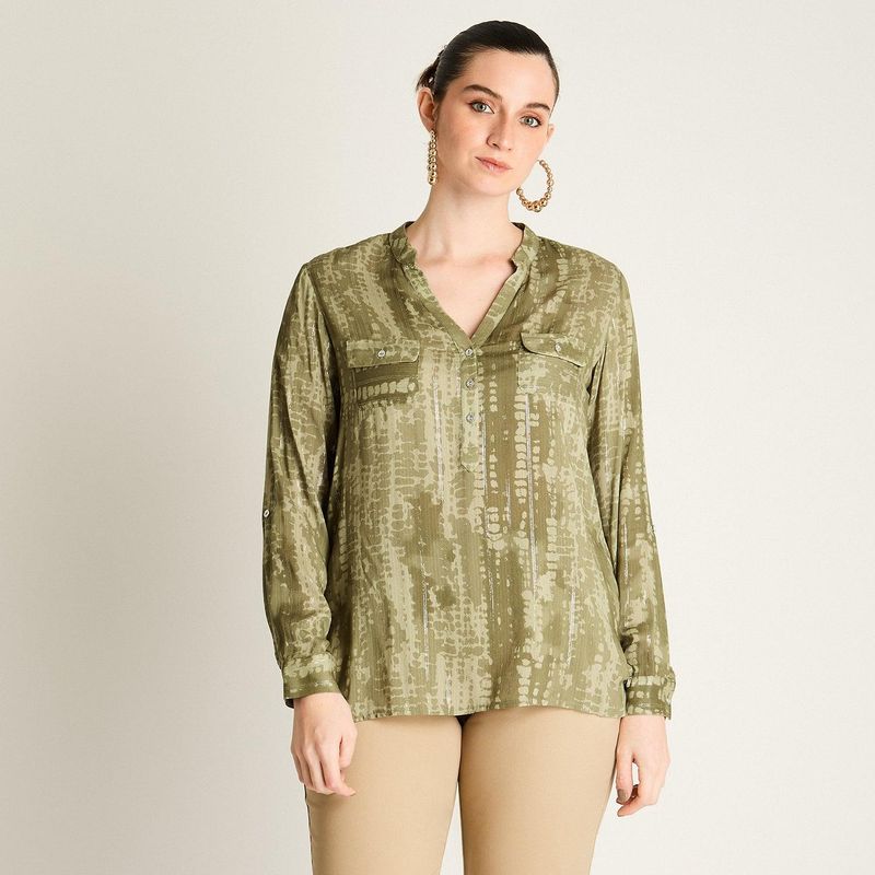 LORENZO DI PONTTI - Blusa Manga Larga Verde