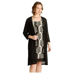 LORENZO DI PONTTI - Vestido twin set Midi Negro