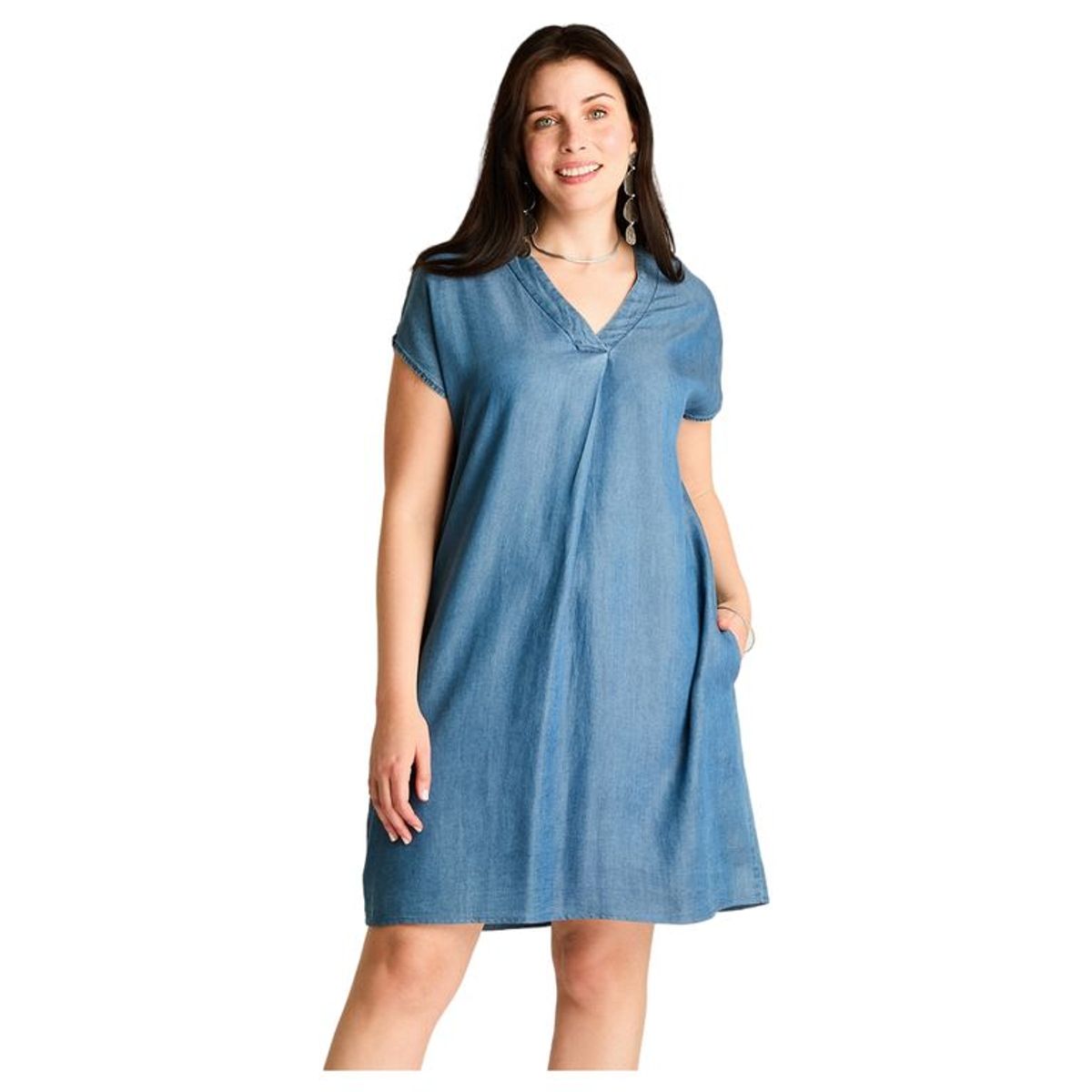 LORENZO DI PONTTI - Vestido Corto Azul No Elasticado Sin Forro Calce Holgado