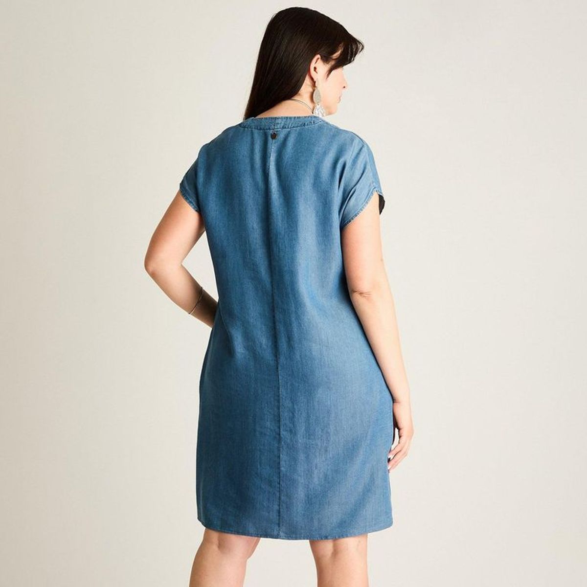 LORENZO DI PONTTI - Vestido Corto Azul No Elasticado Sin Forro Calce Holgado