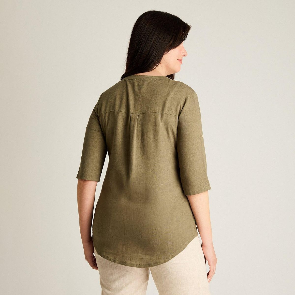 LORENZO DI PONTTI - Blusa Verde Manga 3/4 No Elasticado Calce Normal