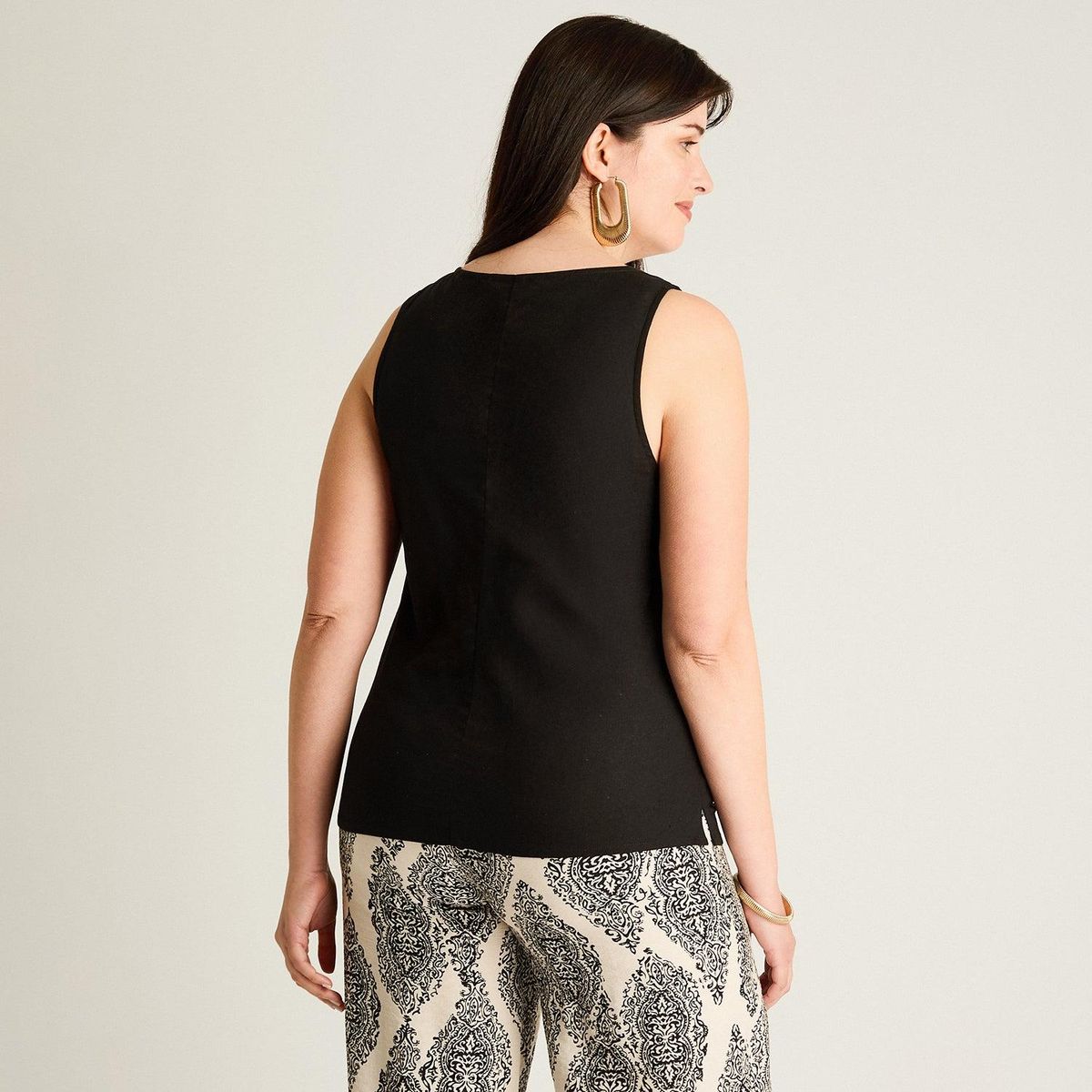 LORENZO DI PONTTI - Blusa Sin Mangas Mujer Negro