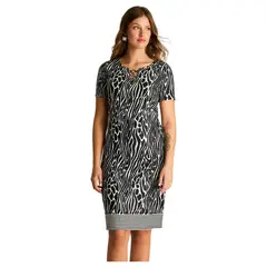 LORENZO DI PONTTI - Vestido Corto Negro Estampado