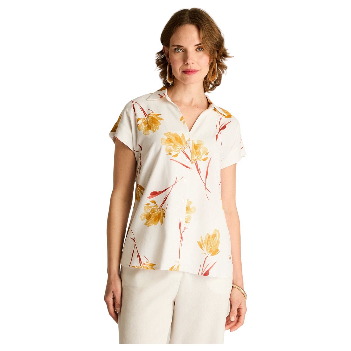 LORENZO DI PONTTI - Blusa Mostaza Frescura Natural y Estilo Relajado
