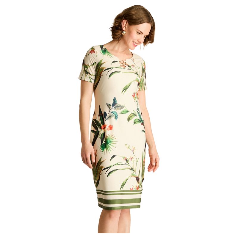LORENZO DI PONTTI - Vestido Corto Verde Tropical