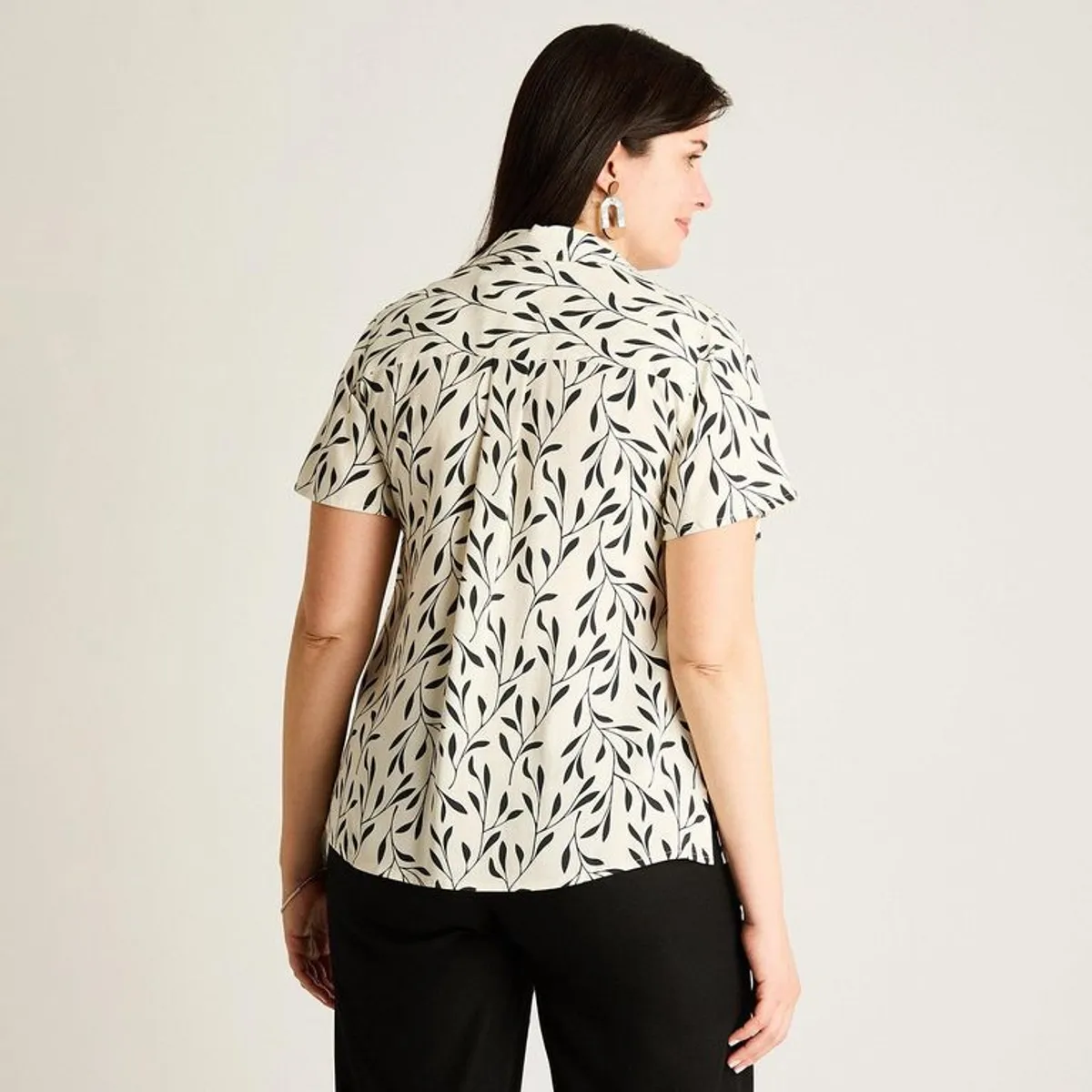 LORENZO DI PONTTI - Blusa Blanco Manga Corta No Elasticado Sin Forro Calce Normal