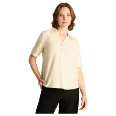 LORENZO DI PONTTI - Blusa Lino Crudo Manga Corta