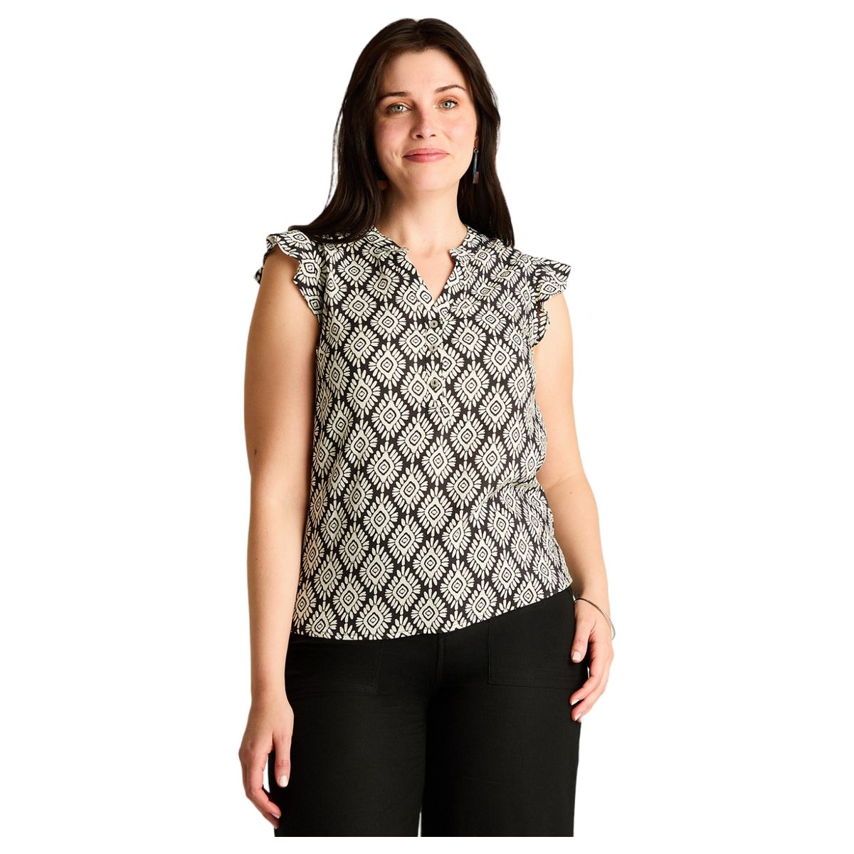 LORENZO DI PONTTI - Blusa Manga Corta Mujer Negro