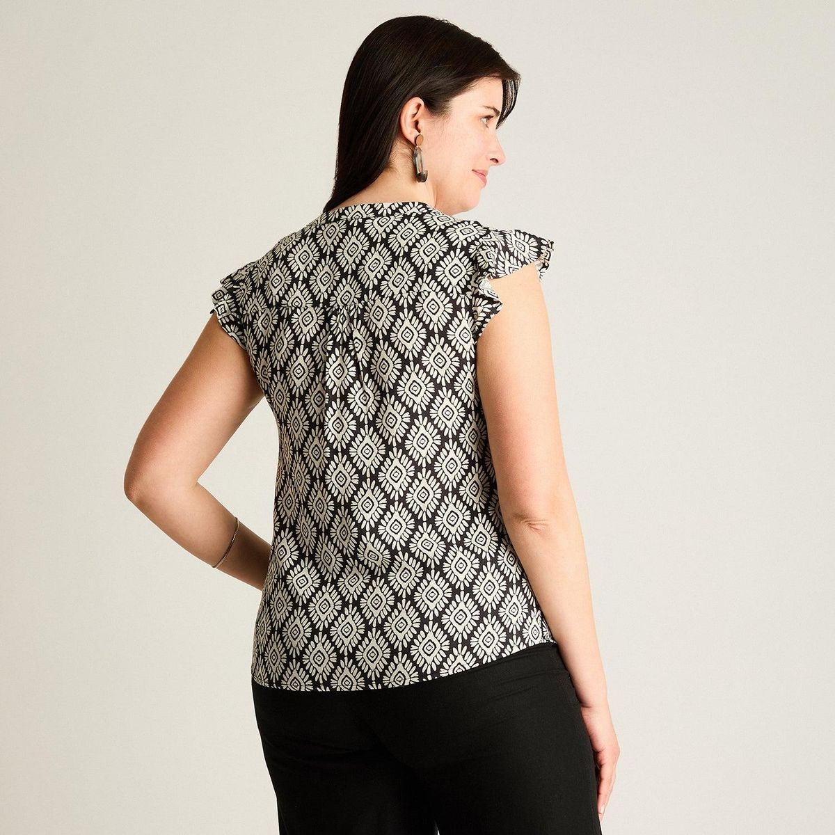 LORENZO DI PONTTI - Blusa Manga Corta Mujer Negro