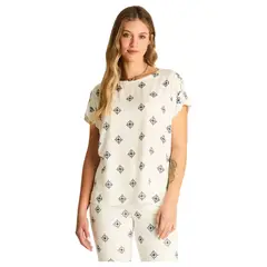 LORENZO DI PONTTI - Blusa Manga Corta Mujer Blanco