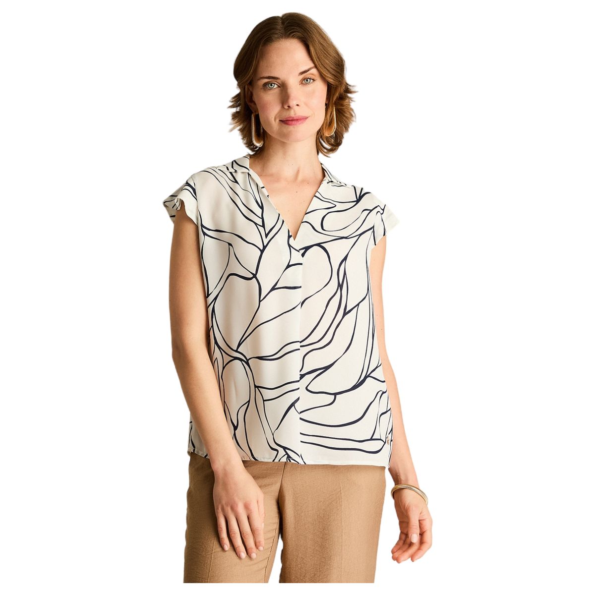 LORENZO DI PONTTI - Blusa Azul Manga Corta