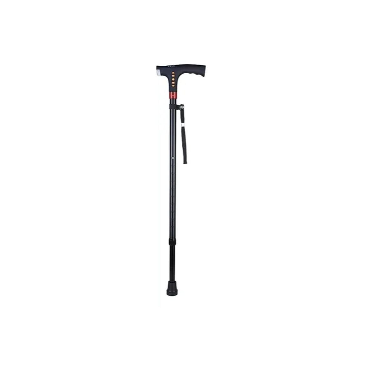 GENERICO - Bastón Ajustable Luz Led Linterna Alarma Radio Fm Mp3 Color Negro