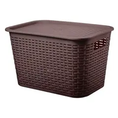 REYPLAST - Caja Organizadora Multiuso Ratan 22 Lts Marron