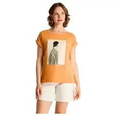 LORENZO DI PONTTI - Polera Naranjo Manga Corta Calce Normal