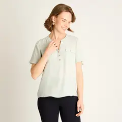 LORENZO DI PONTTI - Blusa Menta con Bolsillos Frontales