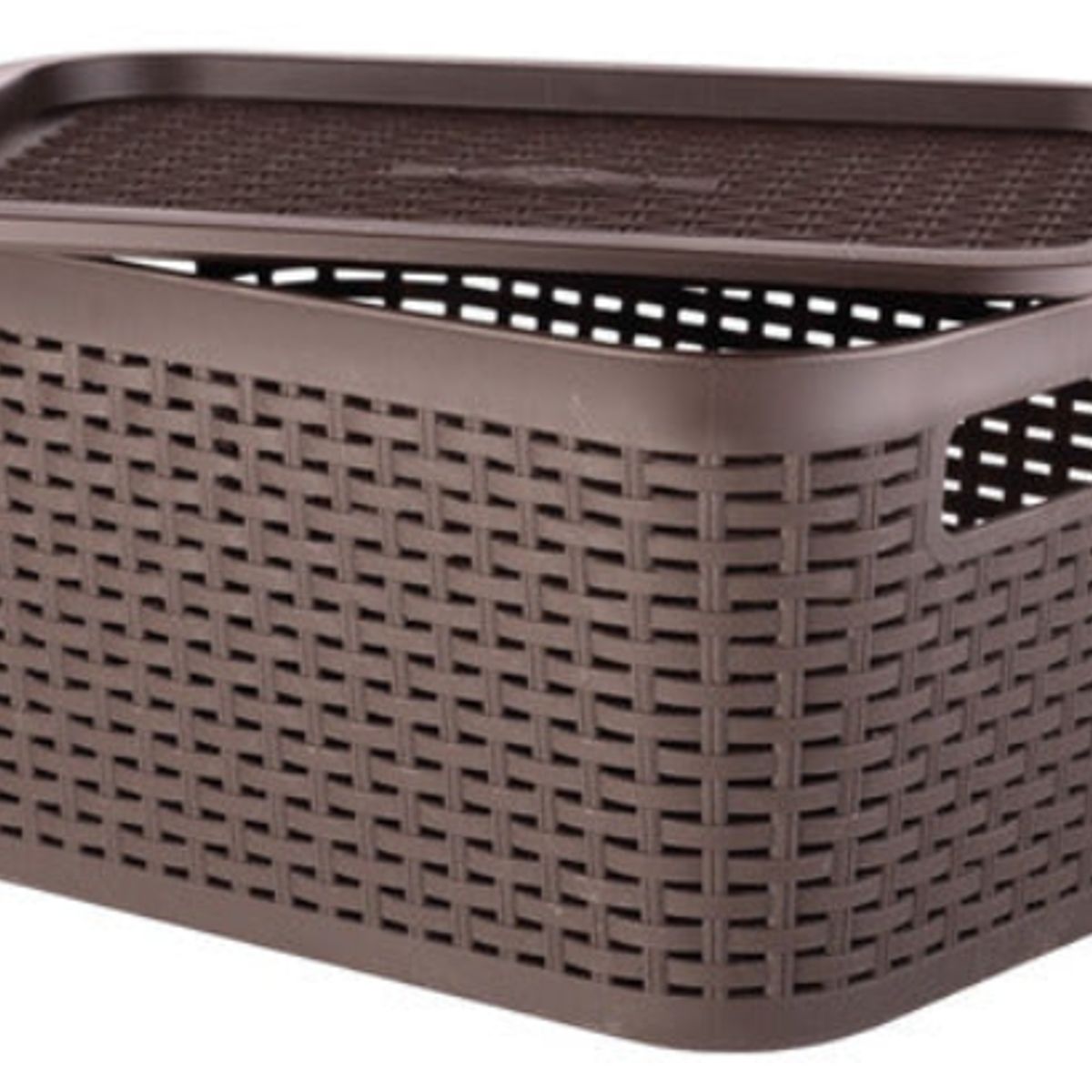 REYPLAST - Caja Organizadora Ratán 6 Lt. / Pack 3 Color Marrón Oscuro