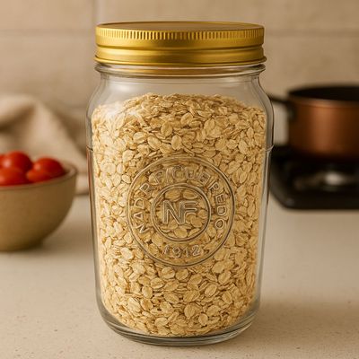 Imagen 2 del producto Set 2 Frascos Americano Vintage Vidrio 500mL + 1L Tapa Dorada