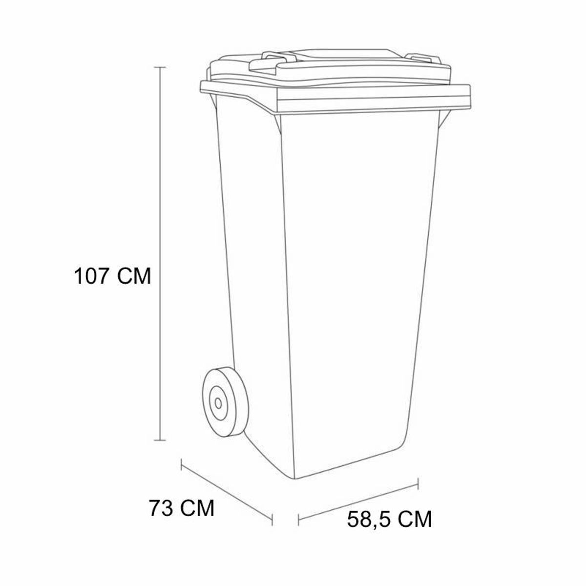 GENERICO - Contenedor de basura Plástico 240 Litros Color Amarillo