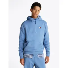 TOMMY HILFIGER - Polerón Hoodie Con Logo De Parche Celeste Tommy Jeans